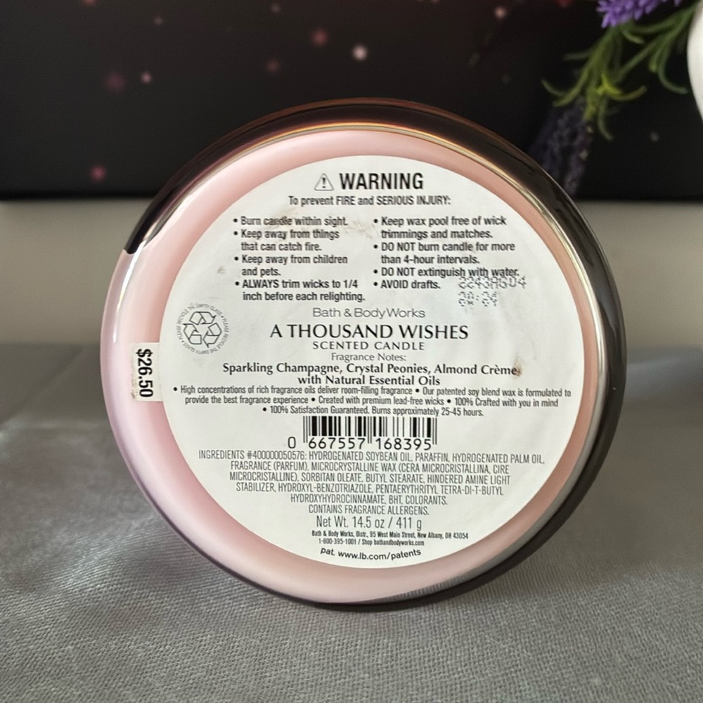 Bath & Body Works A Thousand Wishes Candle - Picture 3 of 3